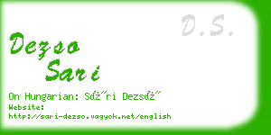 dezso sari business card